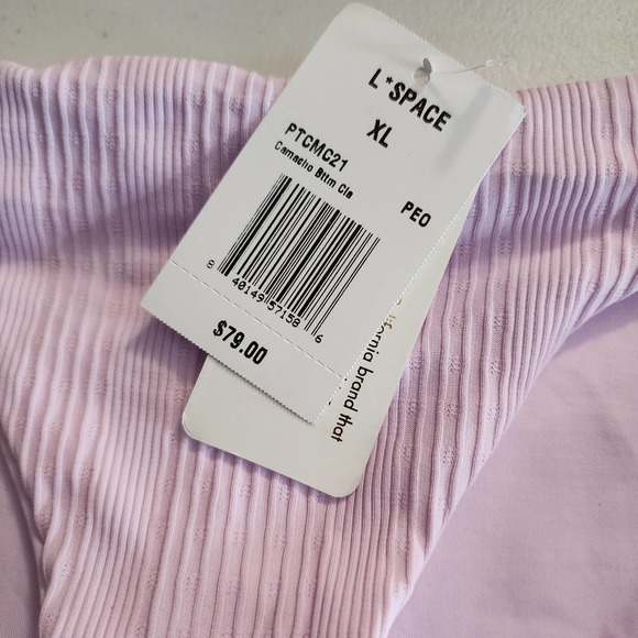 L*Space Pointelle Rib Camacho Bikini Bottom Lavender Size XL NWT - Picture 2 of 6